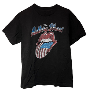 The Rolling Stones Black Cotton T-Shirt Medium Unisex